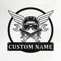 Benutzerdefinierte Flugzeugmechaniker Metall Wandkunst, Personalisierte Namen Schild Dekoration Für Zimmer, Wohnkultur Benutzerdefinierte Flugzeugmechaniker Metall Wandkunst, Personalisierte Namen Schild Dekoration Für Zimmer, Wohnkultur von GearwagMetalArt