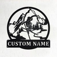 Benutzerdefinierte Freestyle-Skiing-Metallwandkunst, Personalisierte Freestyle-Skifahrer-Namensschilddekoration Für Raum, Skiing-Hauptdekor von GearwagMetalArt