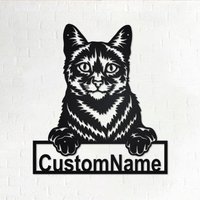 Benutzerdefinierte Hauskatze Metall Wandkunst, Personalisierte Namen Schild Dekoration Für Zimmer, Wohnkultur, Benutzerdefinierte von GearwagMetalArt