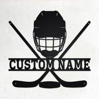 Benutzerdefinierte Hockey-Metall-Wandkunst, Personalisierte Hockey-Namensschild-Dekoration Für Raum, Hockey-Metallschild, Hockey-Wohnkultur von GearwagMetalArt