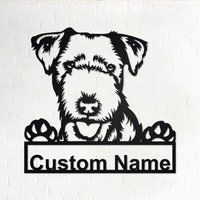 Benutzerdefinierte Lakeland Terrier Hund Metall Wandkunst, Personalisierte Namensschild Dekoration Für Zimmer, Wohnkultur von GearwagMetalArt