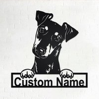 Benutzerdefinierte Manchester Terrier Hund Metall Wandkunst, Personalisierte Namensschild Dekoration Für Zimmer, Wohnkultur von GearwagMetalArt