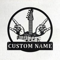 Benutzerdefinierte Rock'n'roll Musik Metall Wandkunst, Personalisierte Namen Schild Dekoration Für Zimmer, Wohnkultur, Custom Rock von GearwagMetalArt