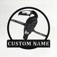 Benutzerdefinierte Tukan Vogel Metall Wandkunst, Personalisierte Namen Schild Dekoration Für Zimmer, Wohnkultur, Benutzerdefinierter Benutzerdefinierte Tukan Vogel Metall Wandkunst, Personalisierte Namen Schild Dekoration Für Zimmer, Wohnkultur, Benutzerdefinierter von GearwagMetalArt