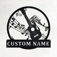 Benutzerdefinierte Ukulele-Musikinstrument-Metall-Wandkunst, Personalisierte Ukulele-Lehrer-Namensschild-Dekoration Für Raum, Ukulele-Wohnkultur von GearwagMetalArt