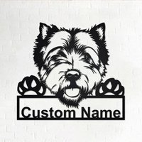 Benutzerdefinierte West Highland White Terrier Hund Metall Wandkunst, Personalisierte Namensschild Dekoration Für Zimmer, Wohnkultur von GearwagMetalArt