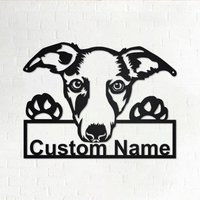 Benutzerdefinierte Whippet Hund Metall Wandkunst, Personalisierte Namensschild Dekoration Für Raum, Wohnkultur, Benutzerdefinierter Hund von GearwagMetalArt