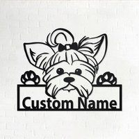 Benutzerdefinierte Yorkie Hund Metall Wandkunst, Personalisierte Namensschild Dekoration Für Raum, Wohnkultur, Benutzerdefinierter Hund von GearwagMetalArt