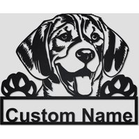 Personalisierte Beagle Hund Metallschild | Metall Wandkunst Liebhaber Geschenk Hundeliebhaber von GearwagMetalArt