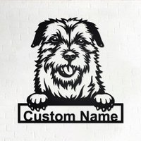 Border Terrier Metallschild | Metallwandkunst Blechschild Hund Hundeliebhaber Geschenk Benutzerdefinierte von GearwagMetalArt