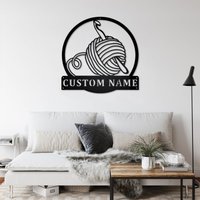 Personalisierte Häkeln Monogramm Metallwand-Dekor | Gehäkelte Metallwandkunst Metallschild Gehäkelt Liebhaber Häkel Geschenk Gehäkelt von GearwagMetalArt