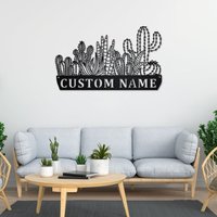 Personalisiertes Kaktus Metallschild V1 | Kaktus-Metallwand-Kunst Büro Wand Kunst Housewarming Outdoor Geschenke Kaktus-Liebhaber von GearwagMetalArt