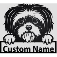 Shih Tzu Metallschild | Metallwandkunst Blechschild Hund Geschenk Hundeliebhaber Liebhaber Geschenke Shih-Tzu von GearwagMetalArt