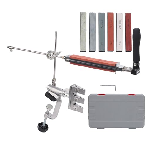 Gearwell Cutter Sharping Kit, Messerschärfen, Klingenschärfer -Set, Küchenschärfer -Werkzeug, 360 ° Reversible Spitzer mit 6 Steinen für den Kochschneider von Gearwell