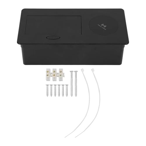 Gearwell Desktop Socket, Black Embedded Power Outlet, Wireless Charger Socket, 2 Pin Electrical Outlet, Wiring Table Socket, for Office Desk von Gearwell