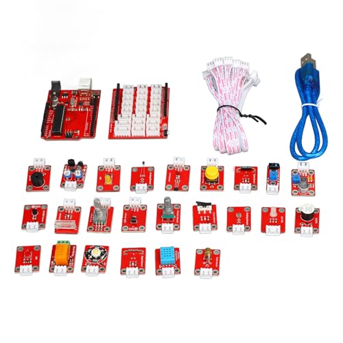 Gearwell Development Board Kit, Lernbrett, Programmierstarter -Kit, Sensor -Modul -Kit mit LED, Entwicklungskit für Anfänger mit Kabeln von Gearwell