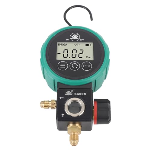 Gearwell Digital HVAC -Messgerät, Vakuumdruckkrümmer, Kältemittel -Tester, Klimaanlage -Druckmessgerät, 4 Einheiten Fluidtest -Instrument zur Fluoridierung von Gearwell