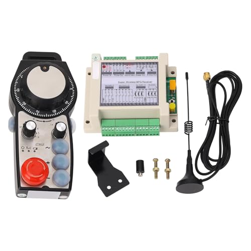 Gearwell Electronic Handwheel, drahtloser Handbuch Impulsgenerator 6 Achsen mit 16 Kernempfänger für CNC -Drehmaschinen Gravur- und Fräsmaschinen, CNC Electronic Handwheel MPG von Gearwell