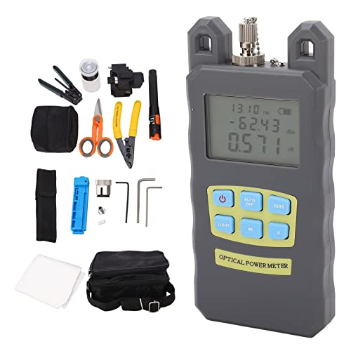 Gearwell Fibre Optic Kit, Optical Power Meter Set, Visual Fehler Locator Cleaver Stripper Tool Kit mit Tragetasche von Gearwell