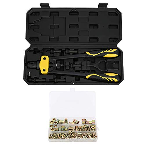 Gearwell Hand Riveter Kit, Nietmutter-Werkzeugset, Nietpistolenschlüssel, M3-M10-Riveter-Zubehör-Set für die Reparatur und Installation von Metallblechen Gearwell Hand Riveter Kit, Nietmutter-Werkzeugset, Nietpistolenschlüssel, M3-M10-Riveter-Zubehör-Set für die Reparatur und Installation von Metallblechen von Gearwell