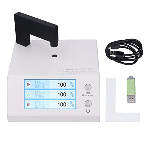 Gearwell -Objektiv -Transmissionsmesser, Infrarotlichtspektrometer DC 5V 1A, sichtbarer Lichtdetektor mit LCD -Anzeige, optische Transmissionstestvorrichtung von Gearwell