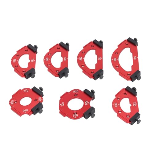 Gearwell Router Jig-Set, Tisch-Ecke Trimmvorlage, Aluminiumlegier-Router-Radius-Schablone, Holzbearbeitungs-Trimmwerkzeuge Kit R10-R60 von Gearwell
