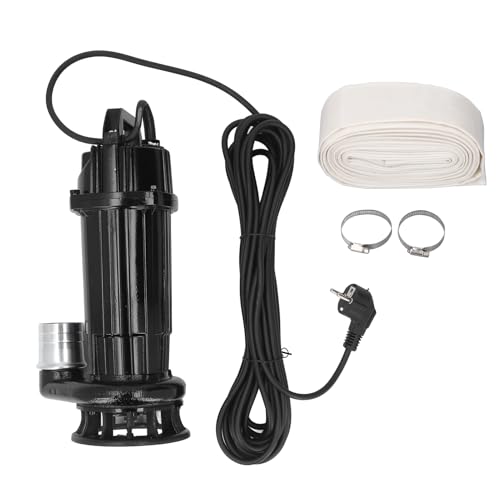 Gearwell Sewage Pump, Submersible Waste Pump, Cast Iron Pump, Water Cutting Pump, 12m³ h 50mm Outlet Dia Pump with 10m Cable Pipe von Gearwell
