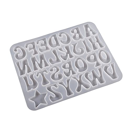 Alphabetharz Silikonform Alphanumerischer Schlüsselbund Epoxid Ornamente Für Ohrringe Herstellen Wohndekorationen Harzpendellformen Für Schmuckherstellung von Geavonyg