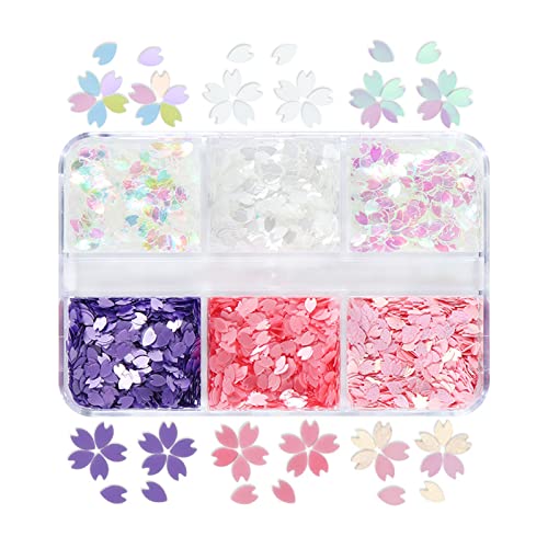 Blütenblattnagel Glitter Pailletten Lose Pailletten Multicolor Paillettes Set Für Kunstmaniküre/Hochzeitsdekor Kunst Glitzerflocken von Geavonyg