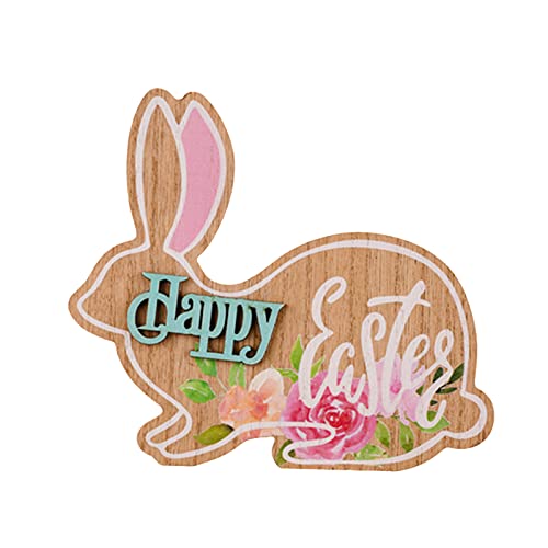 Frohe Osterholz Holz Ornament Cartoon Holz Bunte Kunsthandwerk Für Heimschlafzimmer Zimmer Desktop Dekoration Frohe Ornamente von Geavonyg