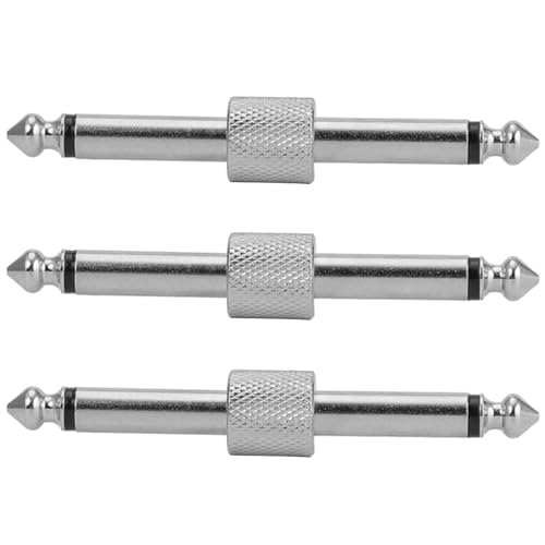 Geavonyg 3pcs 6 35 Mm Straight Typ Male To Male Plug Connector Gitarrenpedal Coppler Gitarren Effekte Für Stecker Pedalboard Kabelkoppler von Geavonyg