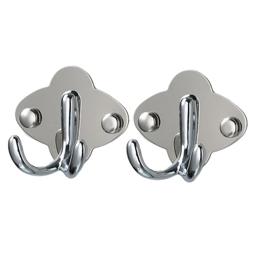 Geavonyg Doppel Ohr Wand Mantel Mantel Kleidung Hanging Haken Edelstahl Rostfeste Kleiderbügel Für Badezimmer Küche Schlafzimmer Kleine Raum Wandhaken von Geavonyg