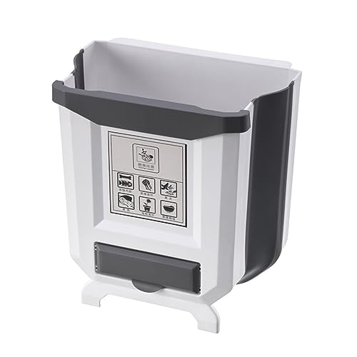 Geavonyg Faltbarer Küchenschrank Tür Hanging Mülleimer Dose Futterabfall Zusammenklappbar Hängen Plastikmüll Dose Müll Küchenmüll Büro Schlafzimmer von Geavonyg