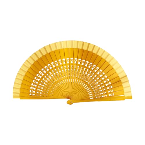 Geavonyg Mehrzweckholzfallerfan Mit Soliden Farbe Für Tanzkostümpartys Chinesische Cheongsam Vintage Handheld Hand Dance Fan von Geavonyg