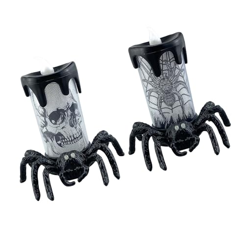 Glühendes Schädellicht Mit Realistischer Flammeffekt Sichere Halloween Dekoration Innen/Außen Halloween Spiders Kerzenlampe Glühendes Schädellicht Mit Realistischer Flammeffekt Sichere Halloween Dekoration Innen/Außen Halloween Spiders Kerzenlampe von Geavonyg