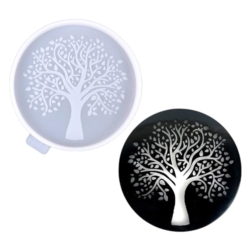 Handbemalte Muster Tablett Untersetzer Form Des Baumharz Placemat Für Home Dekorationstisch Weinschale Baum Des Untersetzer Geeignet von Geavonyg