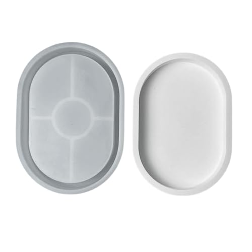 Kerzenhalter Silikonformen Plasters Gussform Formen Oval Candlesticks Harze Tablett Dekorationen Silikon Ovaler Kerzenhalter Harze Candlesticks Formschale von Geavonyg