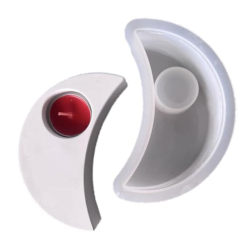 Mondform Kerzenhalter Silikonformen Epoxidharz Teelicht Kerzenpänner Formformen Form Kerzenkericht Silicon Teelight von Geavonyg