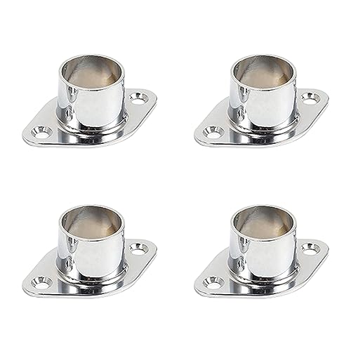 Professioneller Flanschstangenhalter Schrankhalter Runde Endhalterung Schrank Polesocket Für Garderobe Dusche 4 Pack Vorhangstangenhalterung von Geavonyg