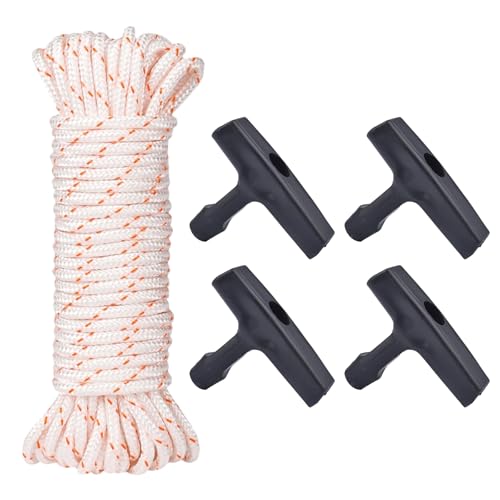 Rasenmäher Ziehen Kabel Mit 4 Pack Rückstoß Startergriff Für Kettensägen Rasen 1Meter 4mm Seil Seil Rasenmäher Ziehen Kabel Mit 4 Pack Rückstoß Startergriff Für Kettensägen Rasen 1Meter 4mm Seil Seil von Geavonyg