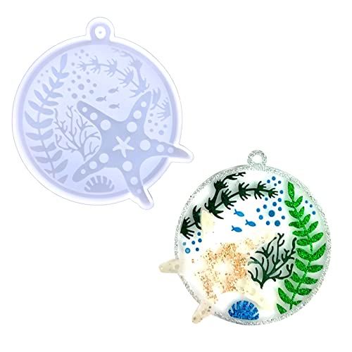 Runde Schlüsselbund Kleber Drop Form Marine Animal Hippocampus Tintenfische Walsschlüsselheize Silikonform Für Handwerksanhänger Für Harzguss von Geavonyg