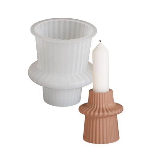 Silikon Gestreifte Kerzenständer Formen Für Handwerk Kerzenhalter Ideal Für Familienhandwerksaktivitäten Epoxidharzform von Geavonyg