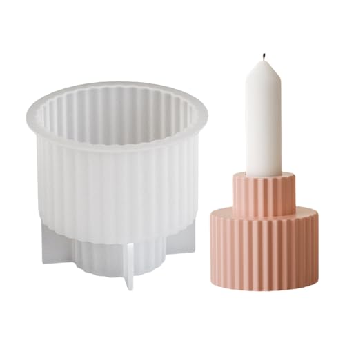 Silikon Gestreifte Kerzenständer Formen Für Handwerk Kerzenhalter Ideal Für Familienhandwerksaktivitäten Epoxidharzform von Geavonyg