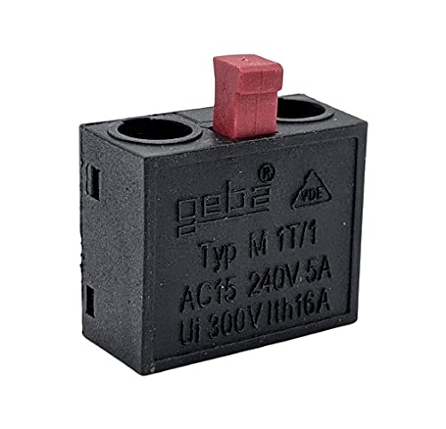 Geba M-1T/1 Mikrotaster Schalteinsatz Schlüsselschalter Roter Stößel Öffner von Geba
