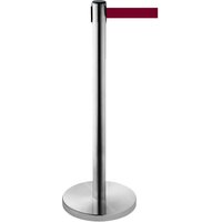 RS-GUIDESYSTEMS® Gurt-Absperrpfosten, Edelstahl, Gurtbreite 50 mm, burgunder, 2,3 m von RS-GUIDESYSTEMS®