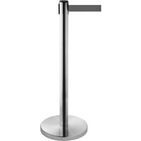 RS-GUIDESYSTEMS® Gurt-Absperrpfosten, Edelstahl, Gurtbreite 50 mm, grau, 2,3 m von RS-GUIDESYSTEMS®
