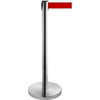RS-GUIDESYSTEMS® Gurt-Absperrpfosten, Edelstahl, Gurtbreite 50 mm, rot, 4,0 m von RS-GUIDESYSTEMS®