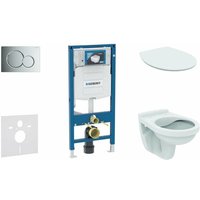 Geberit - Duofix - Installationselement für Wand-WC mit Betätigungsplatte SIGMA01, Chrom glänzend + wc Alpha und wc Sitz 111.300.00.5 ND2 von Geberit