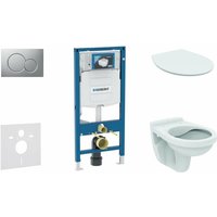 Geberit - Duofix - Installationselement für Wand-WC mit Betätigungsplatte SIGMA01, Chrom matt + wc Alpha und wc Sitz 111.300.00.5 ND3 von Geberit