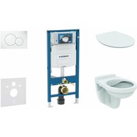 Geberit - Duofix - Installationselement für Wand-WC mit Betätigungsplatte SIGMA01, alpinweiß + wc Alpha und wc Sitz 111.300.00.5 ND1 von Geberit